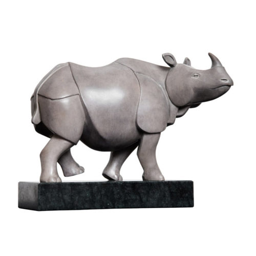 Frans van Straaten bronzen beeld 'Rhino'