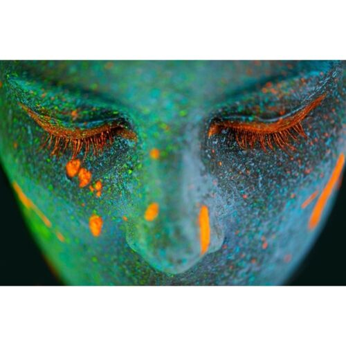 Glas schilderij ‘Neon Beauty’