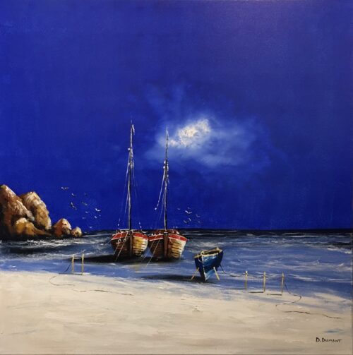 D. Dumont schilderij ‘Zee bij nacht’