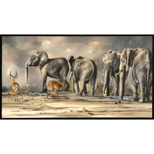 Vanessa Lomas schilderij 'Amongst Giants'