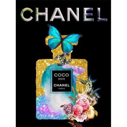 Foto op glas ‘Chanel with butterfly’