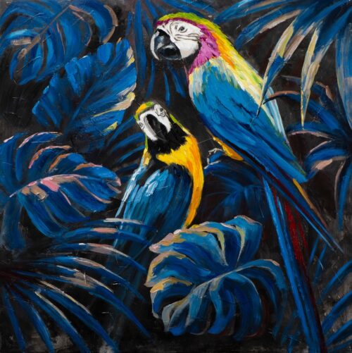 Schilderij 'Papegaaien in de jungle'