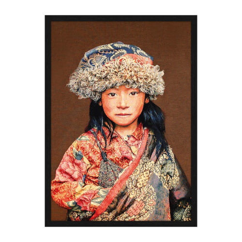 Woven Art Velvet 'Colorful Girl'